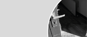 Door with smashed glass